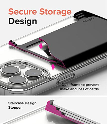 Ringke Side Slot Card Holder for Phone Case, Business Card Holder for Women, Men, ID Credit Card Holder Stick on, Phone Wallet Compatible with iPhone, Galaxy, and Pixel - Black (2 Pack) - color: Black (2 Pack)
