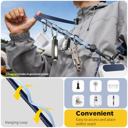 SURPHY Phone Lanyard Crossbody, Phone Strap with Light-Activated Strap Blue - color: Blue