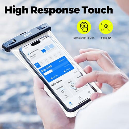 JOTO Up to 7" Universal Waterproof Phone Case for iPhone 17 Air 16 15 14 13 12 11 Plus Pro Max, IPX8 Cellphone Dry Bag XR X SE, Galaxy S23 S22 S21 S20+ S20 S10 Plus Note, Pixel -Clear - color: Clear, size: 1 Pack