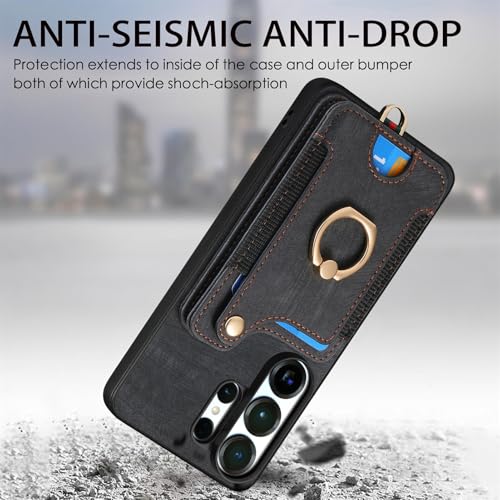 for Samsung Galaxy S26 Ultra Case Wallet with Card Slots Brown | PU Leather Flip Folio Cover,RFID Blocking Ring Holder,Kickstand,Wrist Strap,Shockproof,Magnetic Protective,Women Men Girls - color: Brown, size: Galaxy S26 Ultra 6.9 Inch