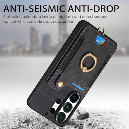 for Samsung Galaxy S26 Ultra Case Wallet with Card Slots Brown | PU Leather Flip Folio Cover,RFID Blocking Ring Holder,Kickstand,Wrist Strap,Shockproof,Magnetic Protective,Women Men Girls - color: Brown, size: Galaxy S26 Ultra 6.9 Inch