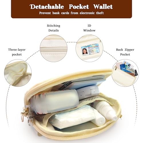 Clip and Go Strap for Phone with Wallet Crossbody,Adjustable Crossbody Cell Belt Detachable Wristlet Wallet for Daily