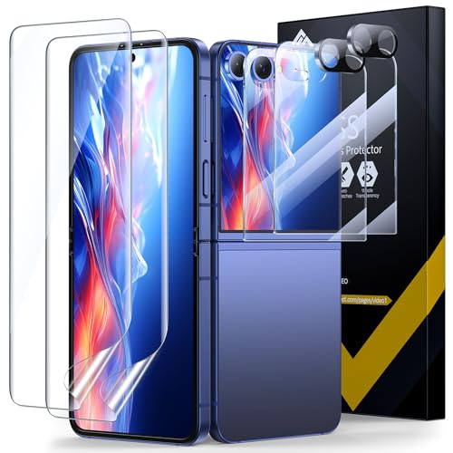【2+2+2】EGV for Samsung Galaxy Z Flip 7 Screen Protector, [Strengthen Crease Test] Self-Healing Soft TPU Screen Protector for Galaxy Z Flip 7+ Front Tempered Glass + Camera lens Protector,Anti Scratch - size: Galaxy Z Flip 7