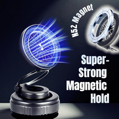 Magnetic Vacuum Car Phone Holder 360° Adjustable Foldable - color: Grey, size: GY-X25