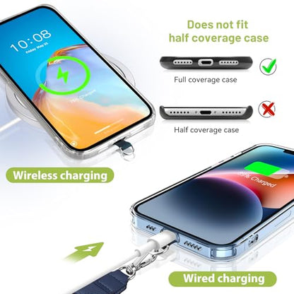 takyu Phone Lanyard, 2 Pack Adjustable Anti-Drop Neck/Wrist Strap with 2 Pcs Tether Patches, Secure Hands-Free Compatible for iPhone Samsung Perfect for Nurses, Teachers, Travel, Hiking Black+DarkBlue - color: Black + Darkblue