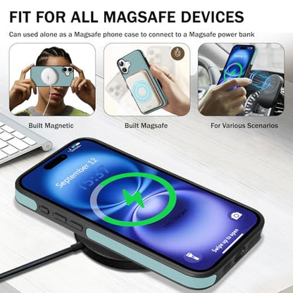 for iPhone 16 Wallet Case, 2-in-1 Detachable Phone Case, Card Holder RFID Blocking, Fashionable Faux Leather Card Slot & Folding Design (Blue 6.1'') - color: Blue, size: iPhone 16