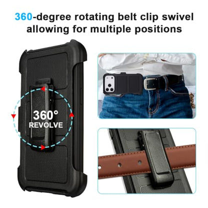 for Case iPhone 17 Pro Max Case with Belt Clip Holster Heavy Duty Black | Protective iPhone 17 ProMax Case Kickstand Shockproof Dustproof Port Sturdy Defender Cover for iPhone 17 Pro Max Cases Black - color: Black