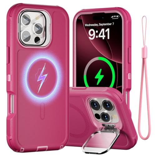 Follaroma for iPhone 16 Pro Case,Magnetic,Heavy Duty Case,6.3'', Hot-Pink - color: Hot-pink, size: iPhone 16 Pro 6.3''