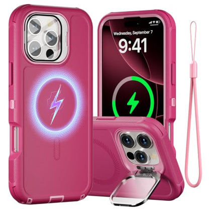 Follaroma for iPhone 16 Pro Case,Magnetic,Heavy Duty Case,6.3'', Hot-Pink - color: Hot-pink, size: iPhone 16 Pro 6.3''