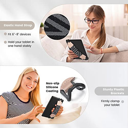 MoKo Security Hand-Strap for 6-8" Kindle eReaders Fire Tablets, Rose Gold - color: 1-c-rose Gold, style: Patterned Strap