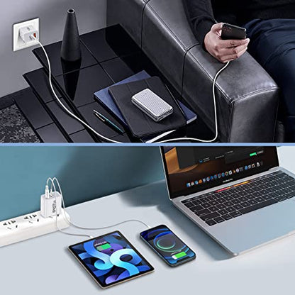5 Pack USB C Wall Charger Block Dual Port Fast Charging Bulk - color: white