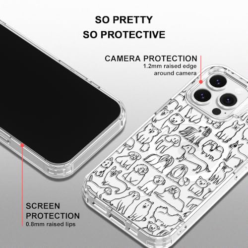 MOSNOVO Case for iPhone 13 Pro, [Compatible with Magsafe] [Buffertech 6.6ft Military-Grade Drop Protection] [Anti Peel Off Tech] Clear Phone Case Design - Doodle Dog - color: Doodle Dog, size: iPhone 13 Pro
