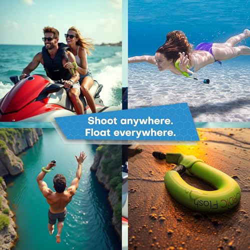 Waterproof Phone & Camera Float Wrist Strap for Underwater | Waterproof Float Strap Compatible with GoPro Hero 13, Insta360 X4, DJI Action 5 Pro, iPhone, OM System TG-7 & Kodak WPZ2 - color: Green Drift
