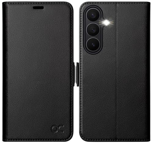 OCASE for Samsung Galaxy S26 Wallet Case, Card Holder, Litchi Black | RFID Blocking, Kickstand, Magnetic Closure, PU Leather Flip Folio, Shockproof TPU Shell, Protective Phone Cover (6.3") 2026 - color: Litchi Black, size: Samsung Galaxy S26