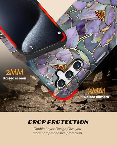 Compatible for Samsung Galaxy A17 5G Case,Double Layer Shockproof Protection Heavy Duty Phone Cover,Abstract Lotus - color: Abstract Lotus, size: A17