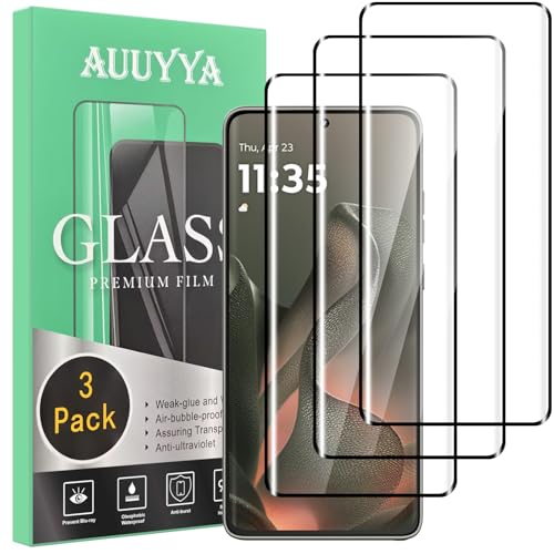 3-Pack for Motorola Moto Edge 2025 Screen Protector Tempered Glass, 9H Hardness 3D Full Edge Coverage Film, HD Bubble-Free Film, Anti-Scratch Premium Protective Glass for Moto Edge 2025