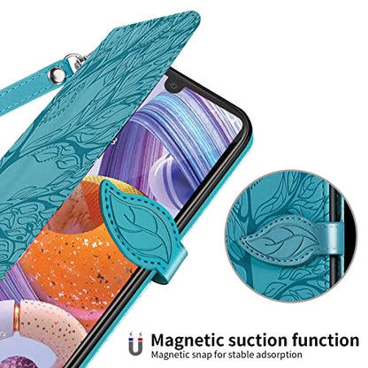 LG Stylo 6 Wallet Case with Card Holder/Slot,PU Leather Flip Folio Shell [Magnetic Closure][Wrist Strap][Kickstand] Shockproof Cover Fit LG Stylo 6(6.8''),Turquoise - color: Turquoise, size: LG Stylo 6