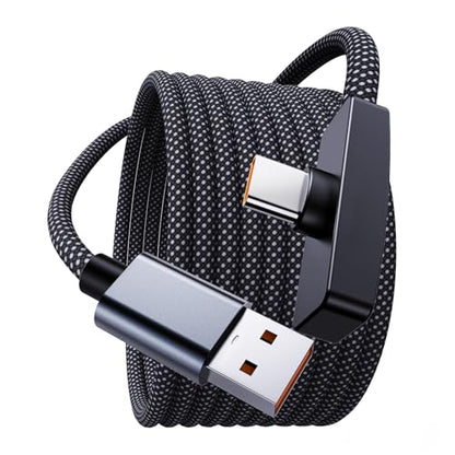 MOSWAG 90 Degree USB to C Cable 30W 2Pack 6.6ft Fast Charging Right Angle - size: 6.6ft+6.6ft