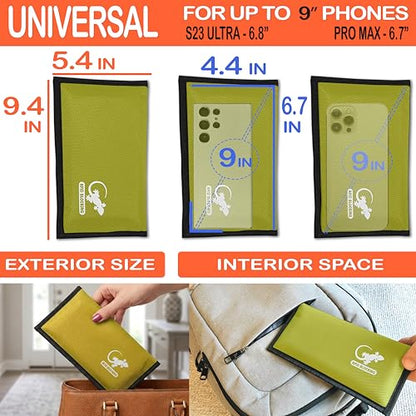 Faraday Bag Anti-Tracking GPS RFID Car Key Signal Blocker Wallet Shielding Pouch Protective Case for Cell Phone Car Key FOB, Data Privacy, Electronic Device Security (YELLOW - NYLON) - color: YELLOW - NYLON