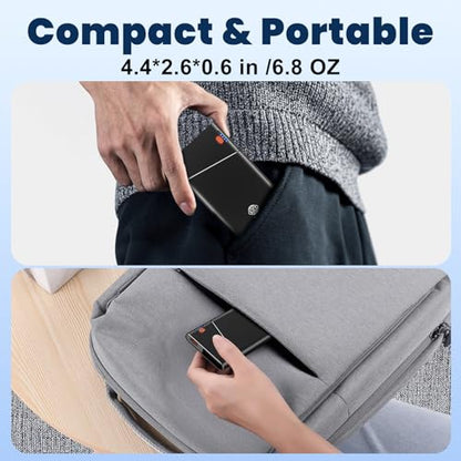 Aaoyun Portable Charger Power Bank, 10000mAh 22.5W PD Fast Charging Powerbank with Built-in USB C Cable, Slim External Phone Battery Pack for iPhone 17/16/15 Samsung S24 Android etc (Black) - color: Black