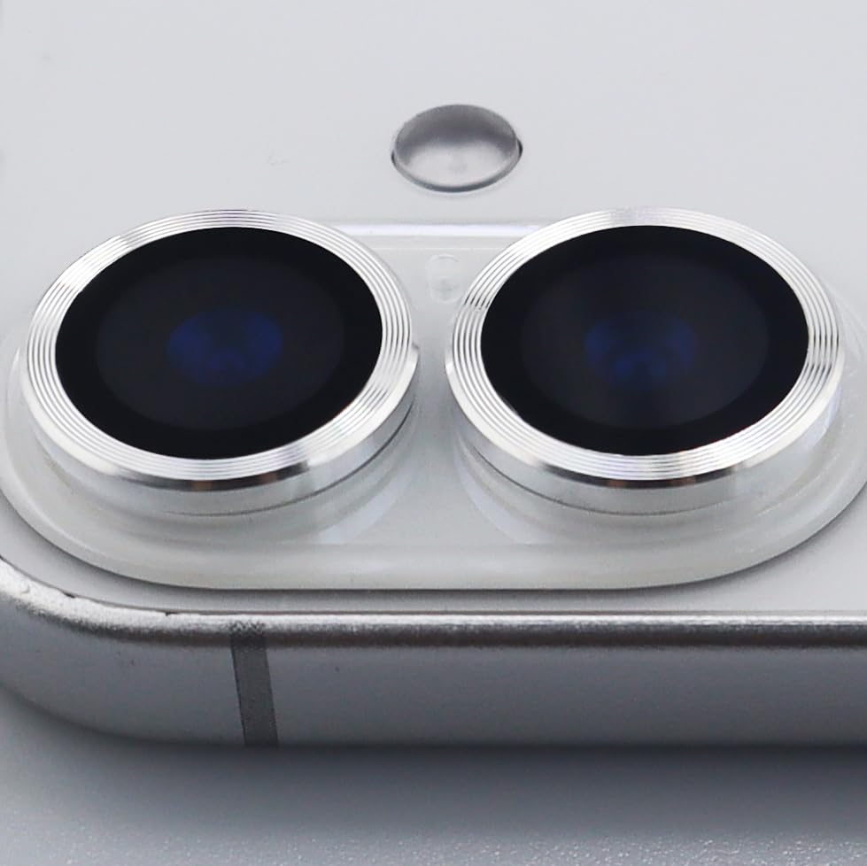 for iPhone 17 Camera Lens Protector Metal Tempered Glass Screen Accessories Cover (Silver) - color: Silver