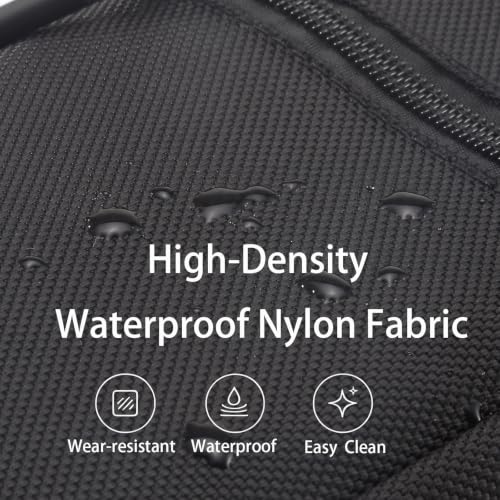 Multi-Functional Cell Phone Belt Holster, Water Repellent Nylon Crossbody Waist Bag Fits 7.2 Inch Phones, 4 Ways Wear Shoulder Hand Wrist Carry Pouch for Outdoor Travel Hiking(Black) - color: Black