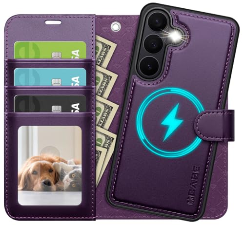 OCASE for Samsung Galaxy S26 Detachable Wallet Case with Card Holder, [2 in 1] PU Leather Flip Folio Case with RFID Blocking Stand Wrist Strap Shockproof Phone Cover 2026, Dark Purple - color: Dark Purple, size: Samsung Galaxy S26