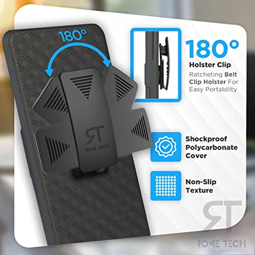 Designed for Google Pixel 6 Pro Case with Belt Clip Holster | Rugged Holster & Protective Phone Case Combo with Anti-Slip Texture - Black - size: Pixel 6 Pro