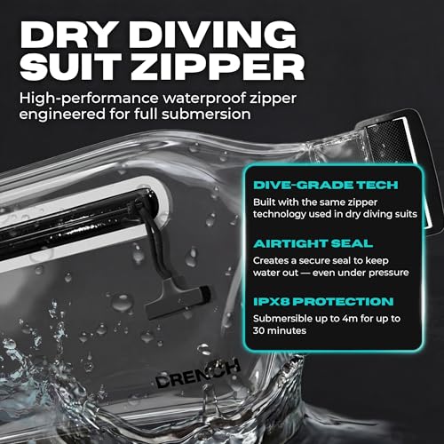 DRENCH travel light waterproof pouch – White + Clear Waterproof Fanny Pack Bundle, 2 Submersible Phone Pouches + Floating Cases