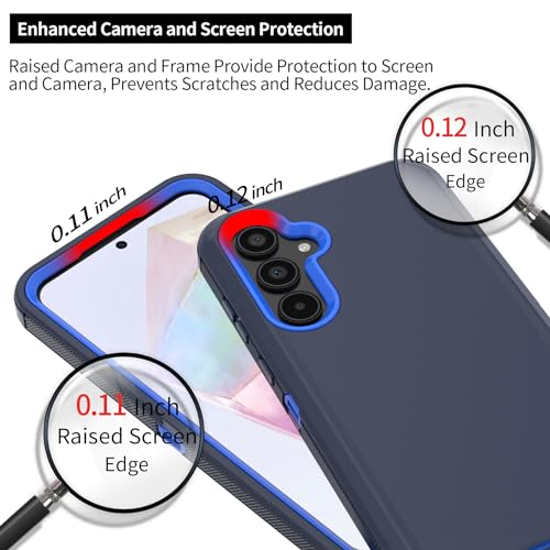 Compatible with Samsung Galaxy A35 Case, with Belt Clip Holster Heavy Duty Rugged Shockproof Full Body Protection Kickstand Cover for Samsung Galaxy A35 Phone (Navy Blue) - color: Navy Blue