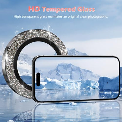 imluckies for iPhone 16 / iPhone 16 Plus/iPhone 17 Camera Lens Protector, AR+AF Tempered Glass 9H Anti-Scratch Metal Individual Lens Cover, HD Clear Camera Accessories, Glitter Black - color: Glitter Black