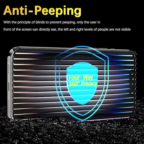 MAYtobe 2PCS 360° Privacy Screen Protector for iPhone 17 Pro Tempered Glass - size: iPhone 17 Pro(Black)