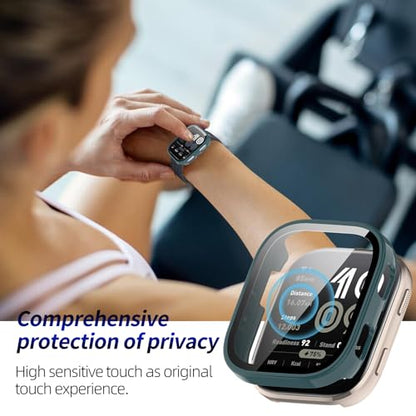 2 Pack for Amazfit Bip 6 Screen Protector Case - color: Dark Green+Dark Green