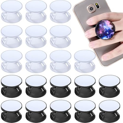 Weewooday 20 Pcs Sublimation Socket Blank Phone Holder, Black and White