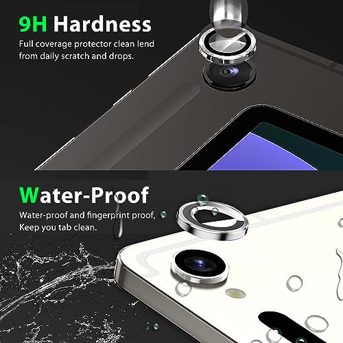 Zeking (2 Set) Camera Lens Protector Compatible with Samsung Galaxy Tab S11 X730/X736, Scratch-Resistant HD Clarity Ultra-Thin 9H Tempered Glass with Aluminum Edging, Individual Metal Lens Cover (Silver) - color: Silver