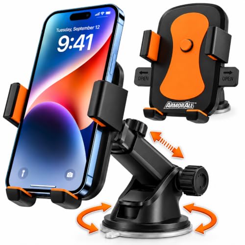 Armor All 3-in-1 Phone Mount for Car, Vent, Dashboard & Windshield Holder