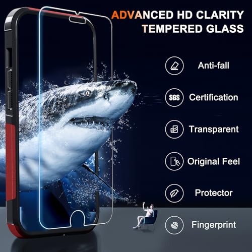 Case for iPhone 8/7/SE 2022 2020, with Screen Protector,Military Grade Heavy Duty Shockproof Phone Cover with Wrist Lanyard Strap for iPhone 8/7/SE 2nd 3rd 4.7 inch,Red | with Screen Protector+Wrist Lanyard Strap,Heavy Duty Shockproof Case for iPhone 8/7/
