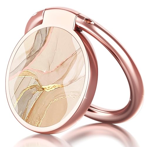 Phone Ring Grip Holder, 360° Rotation Cell Phone Grip Stand, Finger Ring Stand, Metal Finger Ring Grip Kickstand Compatible with iPhone 17 Pro Max 16 15 14 13 12 Magsafe Accessories, OffWhite - color: Elegant White