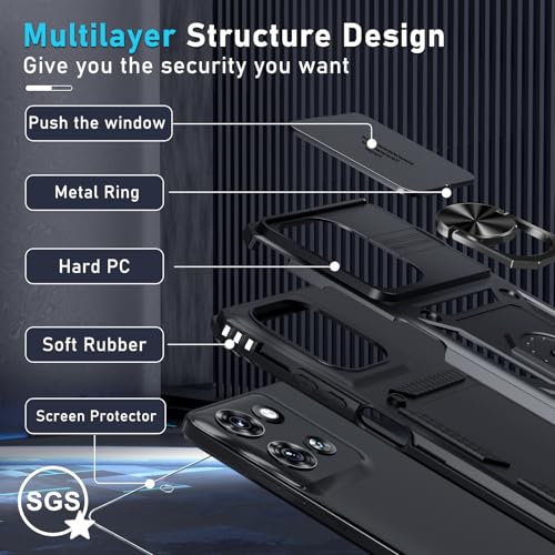 for Moto G 2026/2025 Case,Moto G Play 2026 Case Built in Slide Camera Cover - color: Black, size: Moto G (2025/2026)