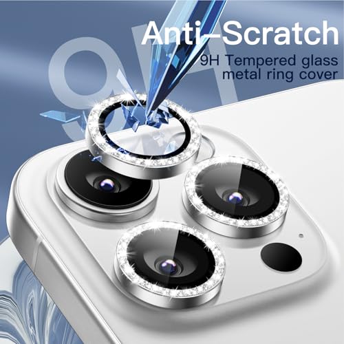 JETech Camera Lens Protector for iPhone 16 Pro/16 Pro Max, Silver, 1 Set - color: Silver