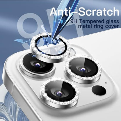 JETech Camera Lens Protector for iPhone 16 Pro/16 Pro Max, Silver, 1 Set - color: Silver