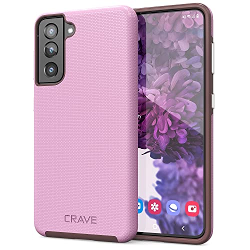Crave for Galaxy S21 Case, Shockproof Protection Dual Layer Case for Samsung Galaxy S21, S21 5G (6.2 inch) - Lilac - color: Lilac, size: Galaxy S21