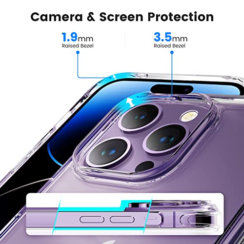 Mkeke for iPhone 14 Pro Max Case Clear, [Not-Yellowing][Military-Grade Drop Protection] Shockproof Protective Phone Cases 2022 - size: for iPhone 14 Pro Max Case 6.7"