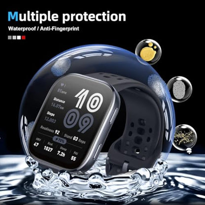 3 Pack for Amazfit Bip 6 Screen Protector (no glass), Self-Healing, 3D Full Screen Coverage Soft Film, Anti Scratch HD Clear Screen Protector for Amazfit Bip 6, Black - size: for Amazfit Bip 6