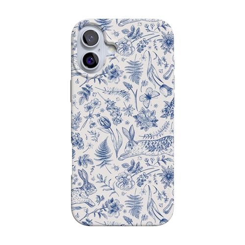 Casely iPhone 16 Case | Hop & Bloom | Bunny Toile | Compatible with MagSafe | Classic Ultra Slim Design - color: Hop & Bloom | Bunny Toile, size: Iphone 16