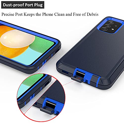 TENCO Compatible with Samsung Galaxy A52 5G Case,with Screen Protectors,Heavy Duty Rugged Shockproof Full Body Protection Kickstand Case with Belt Clip Holster for Samsung Galaxy A52 5G (Blue) - color: Blue