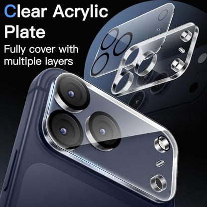 JETech Camera Lens Protector for iPhone 17 Pro Max, Clear, 3-Pack | 9H Tempered Glass, HD Clear, Anti-Scratch Protection, Night Shot Compatible, Case-Friendly - size: iPhone 17 Pro Max