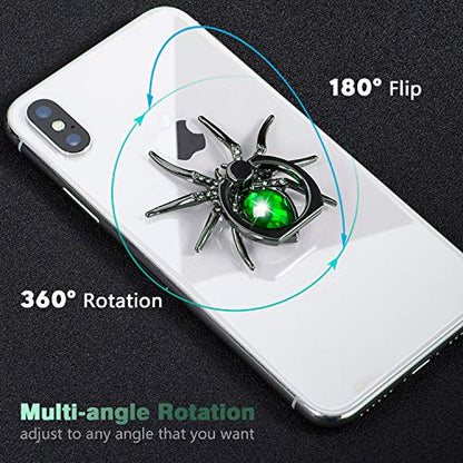 Allengel Spider Phone Ring Holder Stand, Animal Phone Ring Finger Grip Rhinestone Phone Kickstand for All Smartphone - Green - color: Green