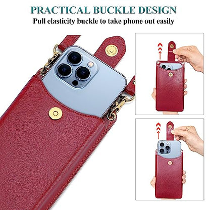 Peacocktion Small Crossbody Cell Phone Purse for Women, Lightweight Mini Small Crossbody Bags for Women with Card Slots - color: 26-burgundy