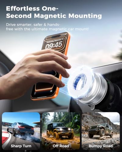 2026 Upgraded for MagSafe Vacuum Car Phone Mount - color: Pearl White